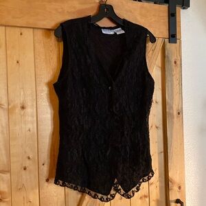 Vintage David Hollis Black Lace Vest